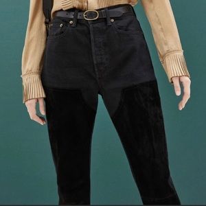 NWT Polo Ralph Lauren ($598) Women’s Callen High Rise Black Denim Suede